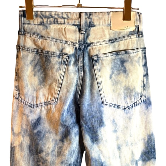 Rag & Bone Logan Wide Leg in Tie Dye Indigo Water Colour in Sz 25 - Picture 8 of 8